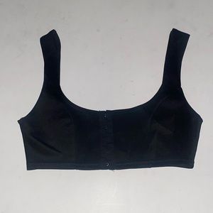Boohoo Black Corset Bustier Seamed Hook Eye Square Neck Bralette Crop Top in Sm
